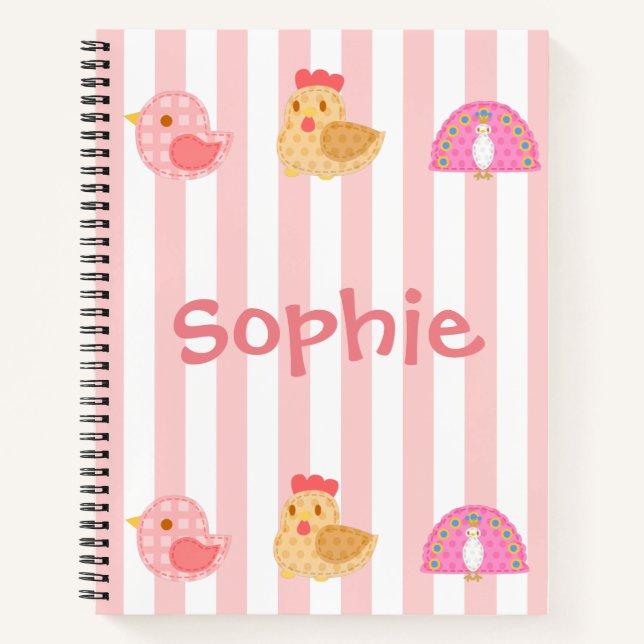 Süße Niedliche Vögel Notizbuch (Vorderseite)