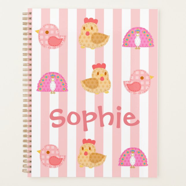 Süße Niedliche Vögel Planer (Vorderseite)