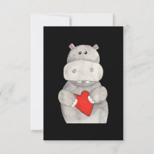 Süße Nilpferd-Hippopotamus hält Herz   Liebe Nilpf