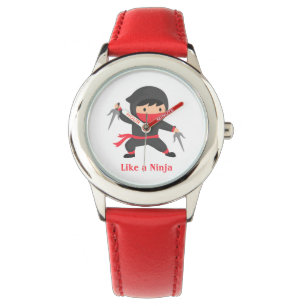 Süße Ninja-Kinder mit Sai-Waffen Jungen Uhr