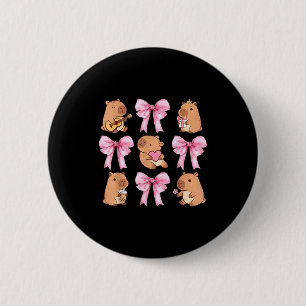 Süße Nk Kokette Schleife Kawaii Capybara Liebhaber Button