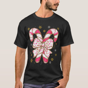 Süße Nk Kokette Schleife Zuckerstange Weihnachten  T-Shirt