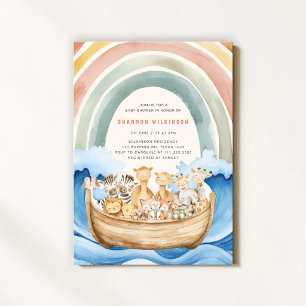 Süße Noah-Arche-Aquarell-Baby-Party-Einladung Einladung