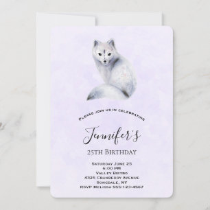 Süße nordische Fuchs mit floralen Designs Geburtst Einladung
