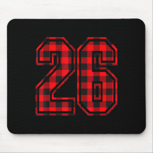 Süße Nummer 26 Weihnachten Rot Kariert Muster #26 Mousepad
