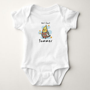 Süße Nymphensittich-Sommer-Baby-Vogel-Cartoon-Desi Baby Strampler