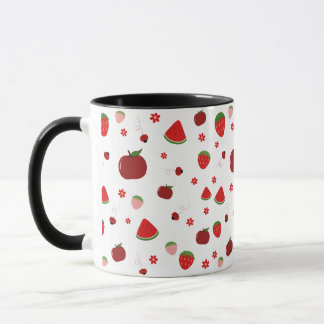 Süße Obst-Muster-Tasse | Ästhetische Küchentasse Tasse