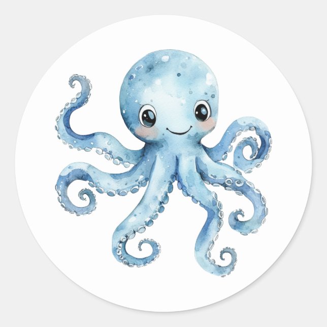 Süße Oktopus-Aufkleber Runder Aufkleber (Vorderseite)