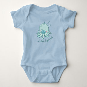 Süße Oktopus-Baby-Party Kawaii Blauer Junge Baby Strampler