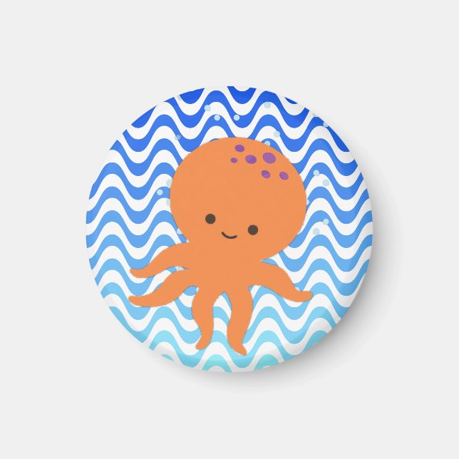Süße Oktopus Cartoon Magnet (Vorne)