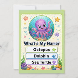 Süße Oktopus-Lernflashcard für Kinder Dankeskarte