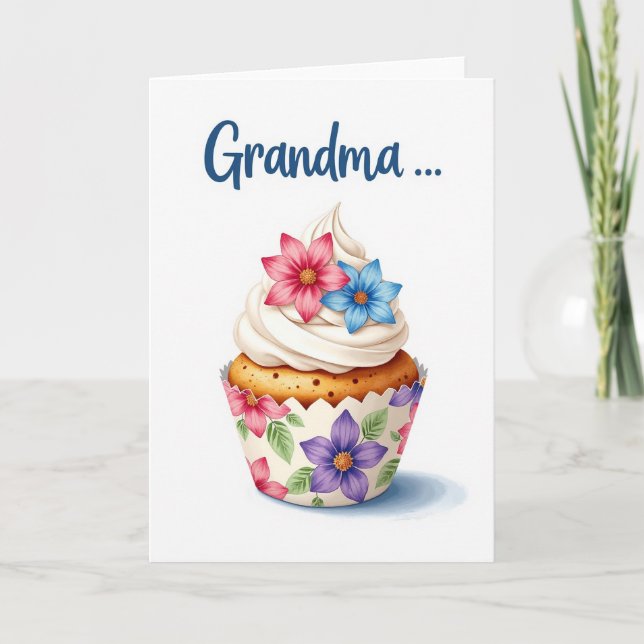 Süße Oma-Cupcake-Karte Karte (Vorderseite)