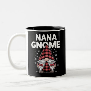 Süße Oma Gnome Rotkariertes Weihnachts-Gnom  Zweifarbige Tasse