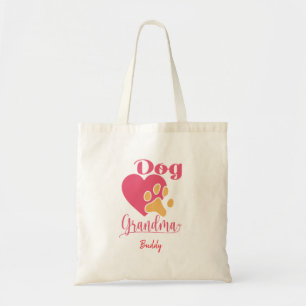 Süße Oma Hund Rosa Herz Pfotenabdruck Tierliebha Tragetasche