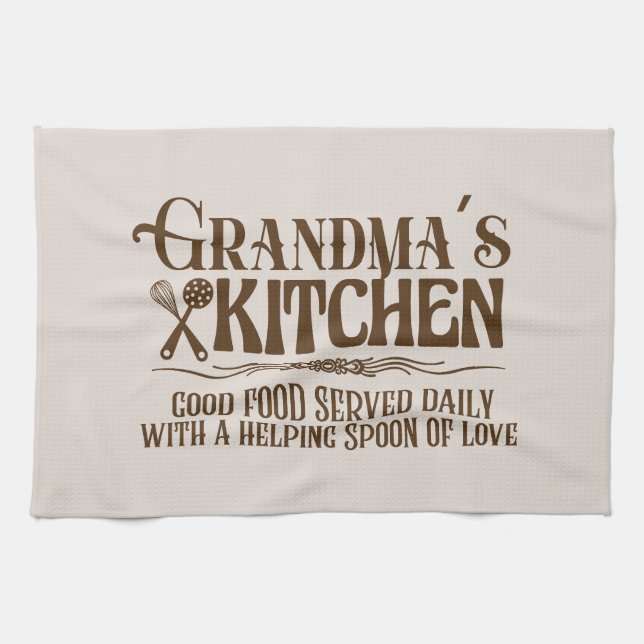 Süße Oma Küchen Wortkunst  Geschirrtuch (Horizontal)