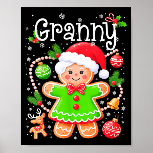 Süße Oma Lebkuchen-Familie Passende Weihnachten Poster
