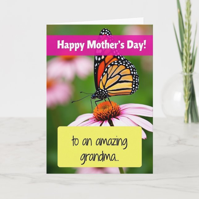 Süße Oma Schmetterling Karte (Vorderseite)
