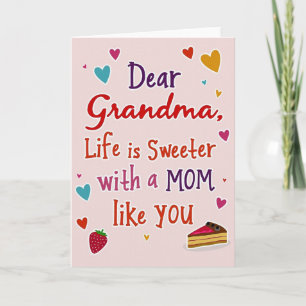 Süße Oma-Tag-Nachspeisen-Karte Karte