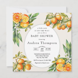 Süsse | Orange Baby Dusche Einladung