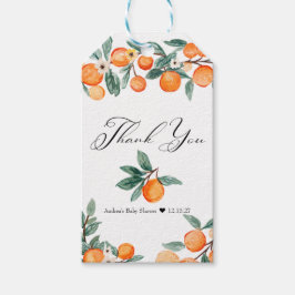 Süsse | Orange Baby Dusche Vielen Dank für Ihre Un Geschenkanhänger