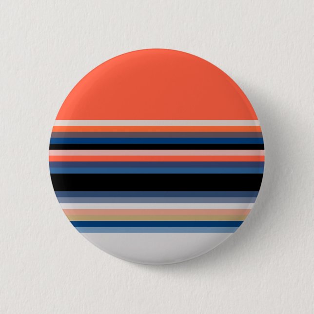 Süße orange blaue Streifen Button (Vorderseite)