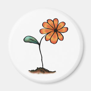 Süße orange Blume Magnet