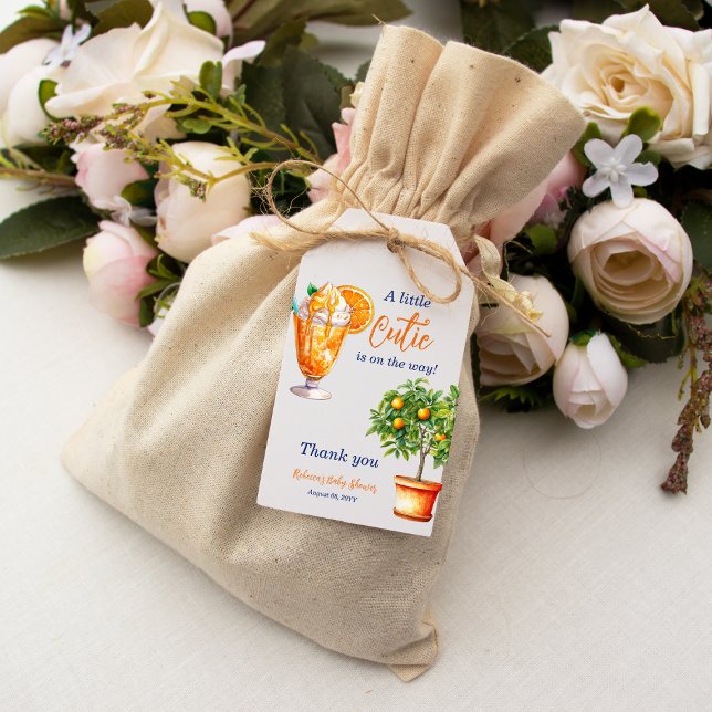 Süsse Orange Citrus Summer Ice Cream Baby Dusche Geschenkanhänger (Von Creator hochgeladen)