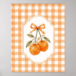 Süße orange Frucht Vintage-Kirschen-Cottagecore-Wa Poster