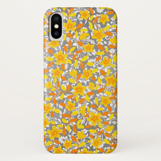 Süße orange gelbe weiße Blumenmuster Case-Mate iPhone Hülle (Rückseite)