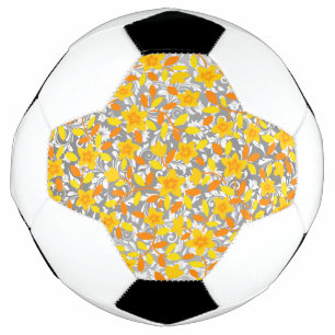 Süße orange gelbe weiße Blumenmuster Fußball