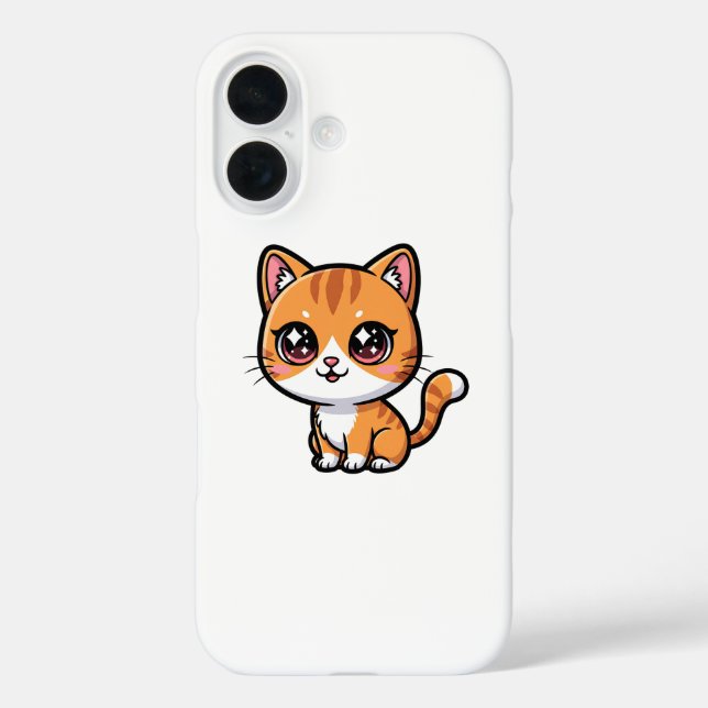 Süße orange getigerte Cartoon-Katze Case-Mate iPhone Hülle (Rückseite)