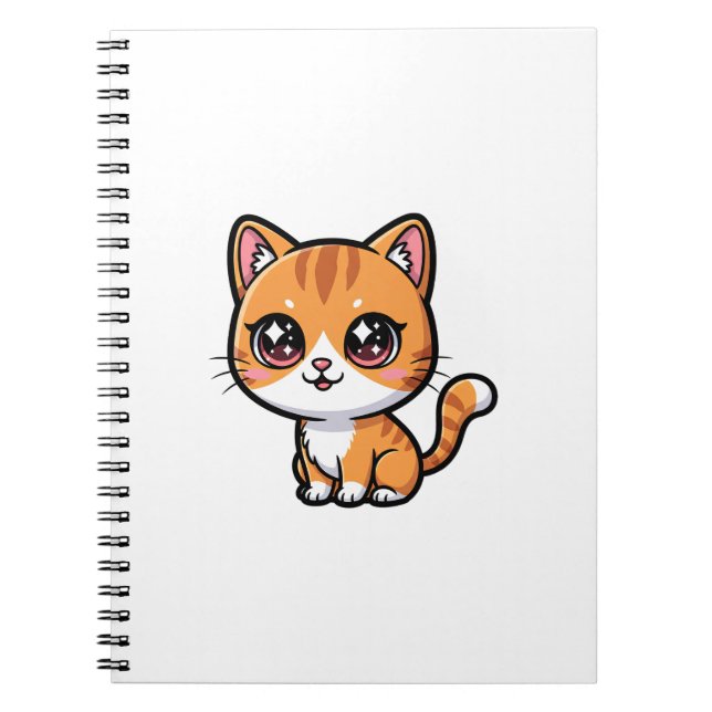 Süße orange getigerte Cartoon-Katze Notizblock (Vorderseite)