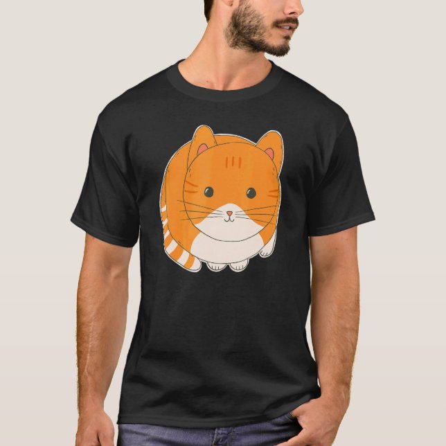 Süße orange getigerte Katzenkunst T-Shirt (Vorderseite)