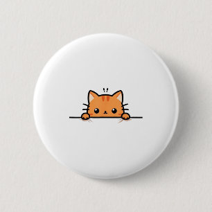 Süße orange Kätzchenkatze, die zu dir rüberschaut, Button