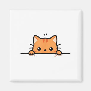 Süße orange Kätzchenkatze, die zu dir rüberschaut Magnet