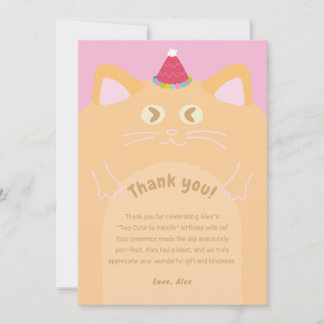 Süße orange Katze Geburtstags-Dankeschön-Karte Dankeskarte