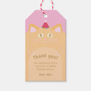Süße orange Katze vertikale Favoritentags Geschenkanhänger
