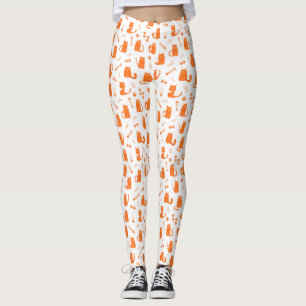 Süße Orange-Katzenliebhaber-Leggings Leggings