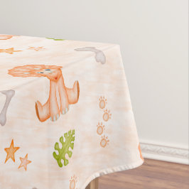 Süße orange Kinder Dinosaurier Tischdecke