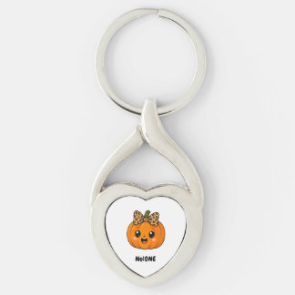 Süße Orange Kleine Kürbis Halloween Anpassen Name Schlüsselanhänger