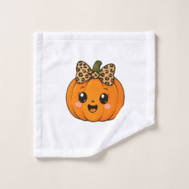 Süße Orange Kleine Kürbis Halloween Anpassen Name Waschlappen