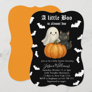 Süße orange Kürbis Katzen Fledermäuse Halloween Ba Einladung