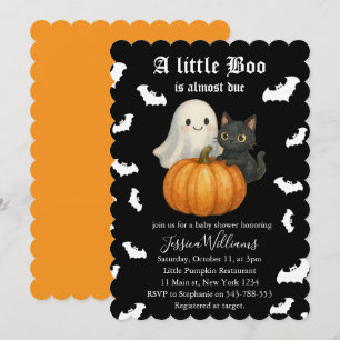 Süße orange Kürbis Katzen Fledermäuse Halloween Ba Einladung