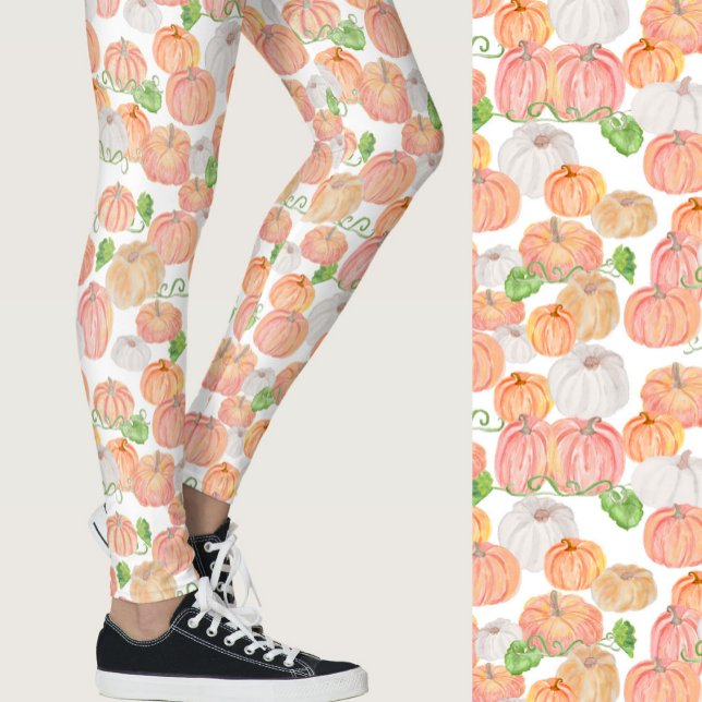 Süße orange Kürbisse fallen saisonal gemustert Leggings (Von Creator hochgeladen)