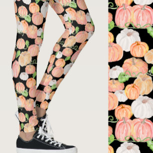 Süße orange Kürbisse herbstliche Musterung Leggings