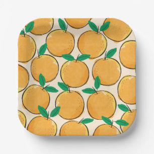 Süsse Orange Musterpapier Teller