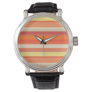 Süße orange-rote Streifen  Armbanduhr