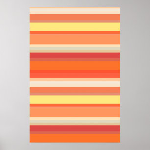Süße orange-rote Streifen Poster