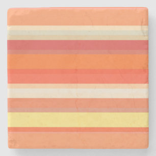 Süße orange-rote Streifen  Steinuntersetzer