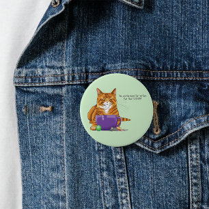 Süße Orange Tabby Grün Vatertag Lila Button